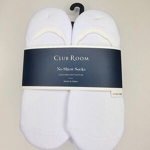 Club Room Men's No-Show Socks 12 Pair White Size 10-13